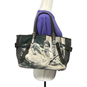 ANYA HINDMARCH London Gray and Black Tote Bag with Graphic Print